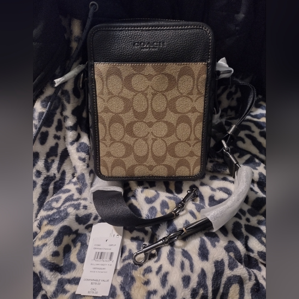 Coach Black and Tan Crossbody Bag